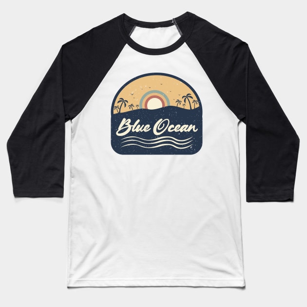 Blue Ocean - Sunshine Baseball T-Shirt by Pantai Mutun